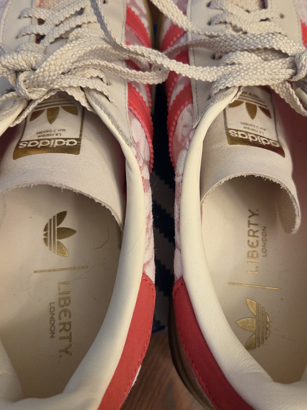 Adidas Liberty London Gazelle Women’s Red Lace-Pattern Sneakers - Picture 3 of 8